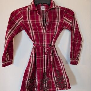 Cute Girls Embroidered Plaid Dress Gymboree